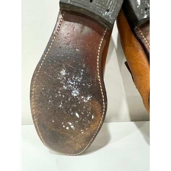 Dack’s Vintage Brown Leather Slip-On Loafers Hand Sewn 6H (fit like 7 wide) - Picture 14 of 16
